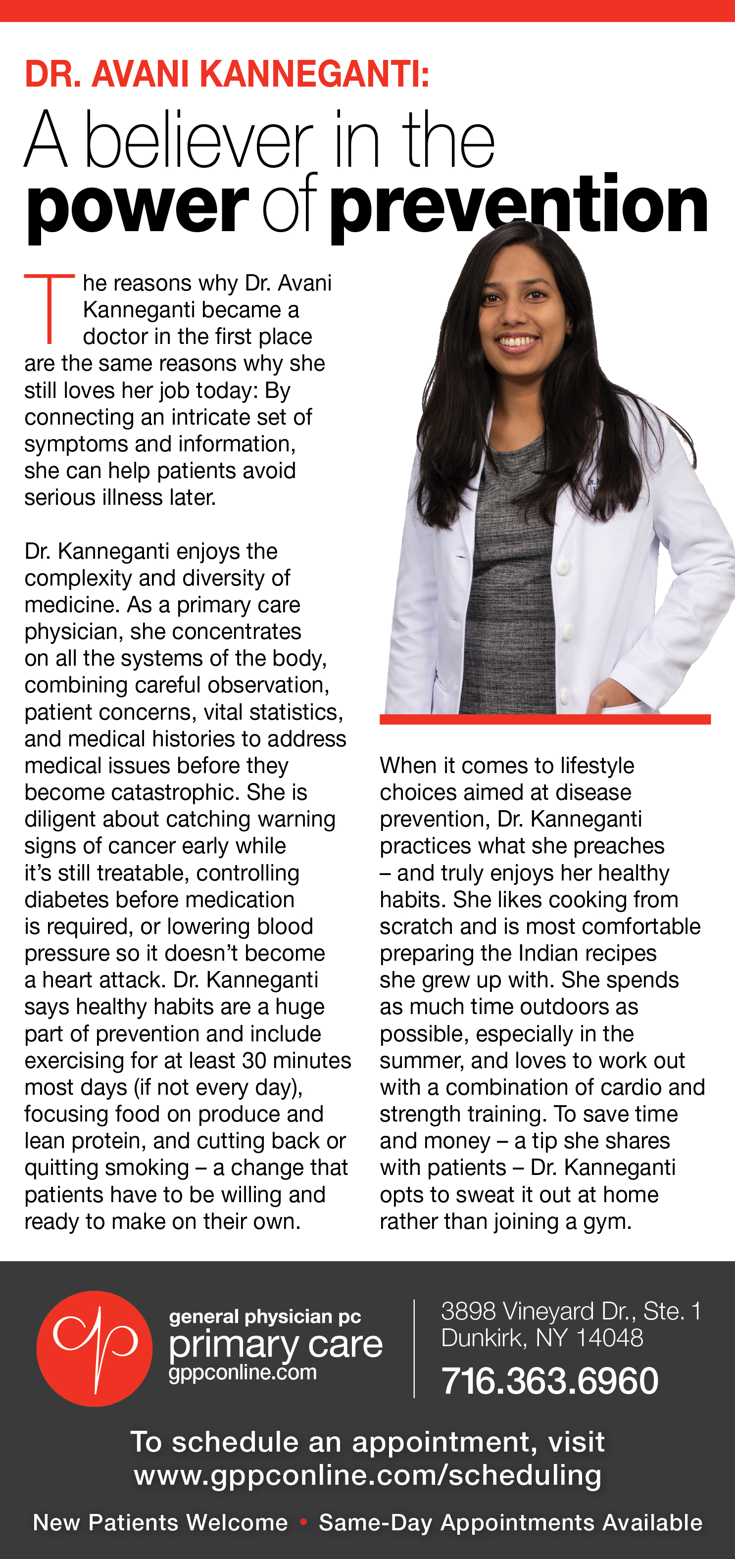 Dr. Avani Kanneganti - Believer in the Power of Prevention