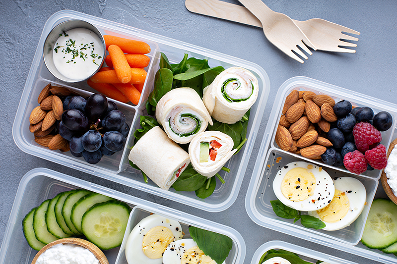 Lunch Tray With Healthy Food