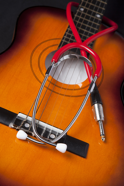 Guitar with Stethoscope